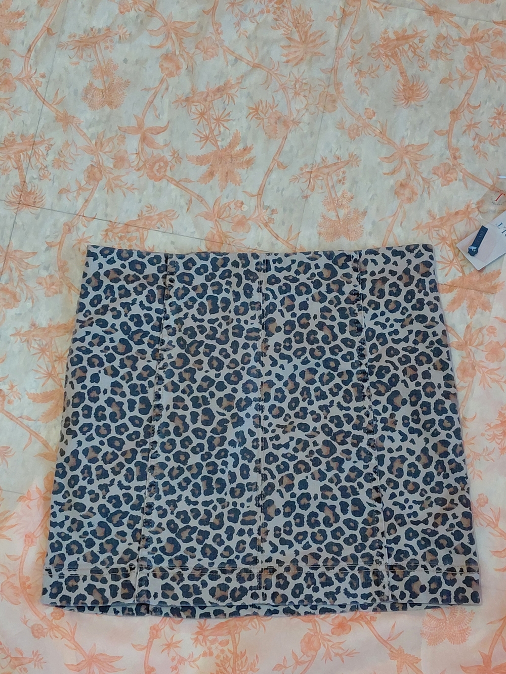 Jolt Leopard Print Denim Mini Skirt Size 9 / 29W High Waisted Cheetah Pattern
